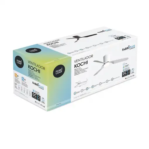 Ventilador LED níquel/plata, 6 vel., con mando, memoria y temporizador