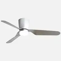 Ventilador LED níquel/plata, 6 vel., con mando, memoria y temporizador