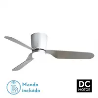 Ventilador LED níquel/plata, 6 vel., con mando, memoria y temporizador