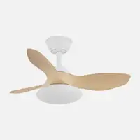 Ventilador DC Paramo blanco/haya, LED 36W, 3 aspas y mando