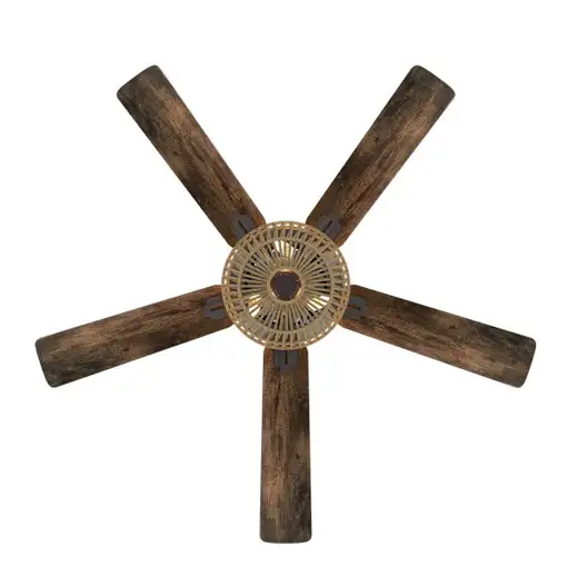 Ventilador DC Cesta negro 5 aspas con 3 portalámparas E27
