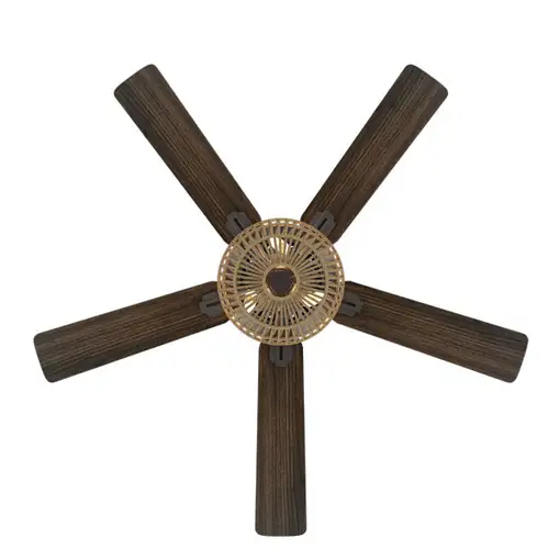 Ventilador DC Cesta negro 5 aspas con 3 portalámparas E27