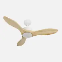 Ventilador DC Segre blanco/haya 107cm, LED, 3 aspas, 6 velocidades
