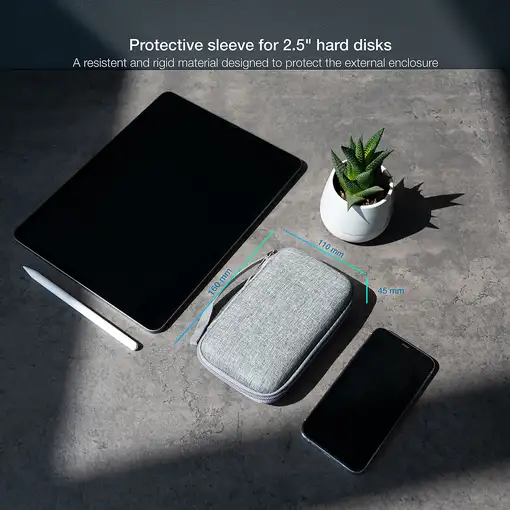 TooQ Estuche Protector para Caja Externa de 2.5”, Gris