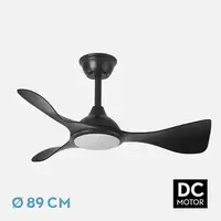 Fabrilamp Caiman ventilador de techo negro Led 36W 3 aspas