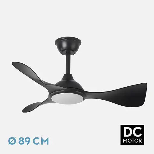 Fabrilamp Caiman ventilador de techo negro Led 36W 3 aspas