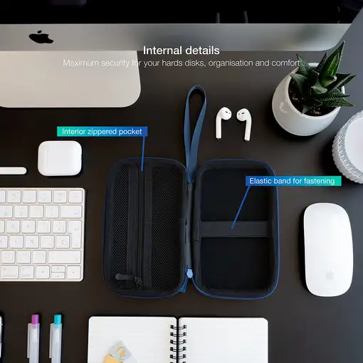 TooQ Estuche Protector para Caja Externa de 2.5”, Azul Pacífico