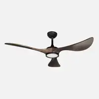 Ventilador DC Viana negro/roble 132cm LED 3 aspas y 6 velocidades