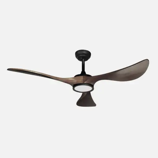 Ventilador DC Viana negro/roble 132cm LED 3 aspas y 6 velocidades