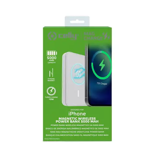 Celly MAGPB5000 5000 mAh Cargador inalámbrico Blanco