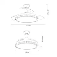 Ventilador DC BILIKU níquel 3 aspas y luz LED regulable
