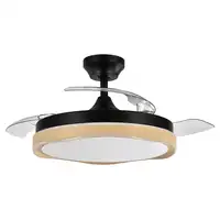 Fabrilamp Blondi ventilador de techo negro/madera led 72W aspas plegables