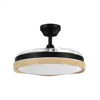 Fabrilamp Blondi ventilador de techo negro/madera led 72W aspas plegables