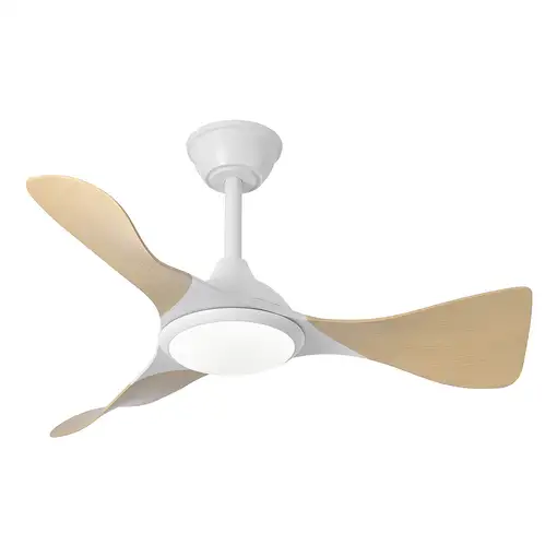 Fabrilamp Caiman ventilador de techo  blanco/haya Led 36W 3 aspas