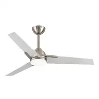 Ventilador DC Argestes níquel 132 cm, LED, 3 aspas blancas