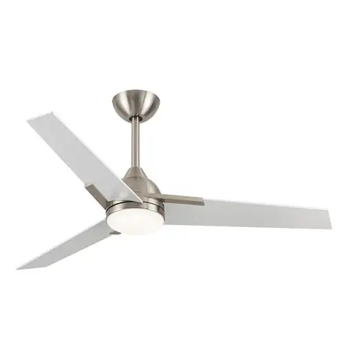 Ventilador DC Argestes níquel 132 cm, LED, 3 aspas blancas