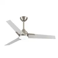Ventilador DC Argestes níquel 132 cm, LED, 3 aspas blancas