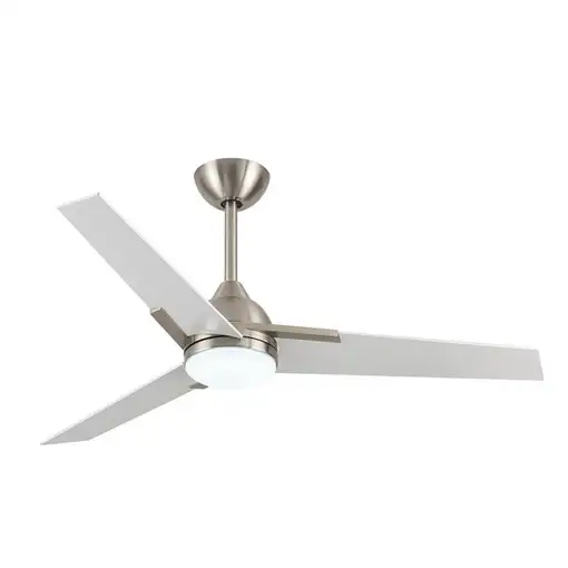 Ventilador DC Argestes níquel 132 cm, LED, 3 aspas blancas