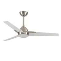 Ventilador DC Argestes níquel 132 cm, LED, 3 aspas blancas