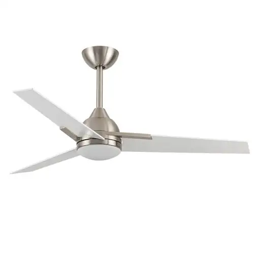 Ventilador DC Argestes níquel 132 cm, LED, 3 aspas blancas