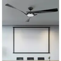 Ventilador DC Tarento negro 132cm, LED, 3 aspas, 6 velocidades