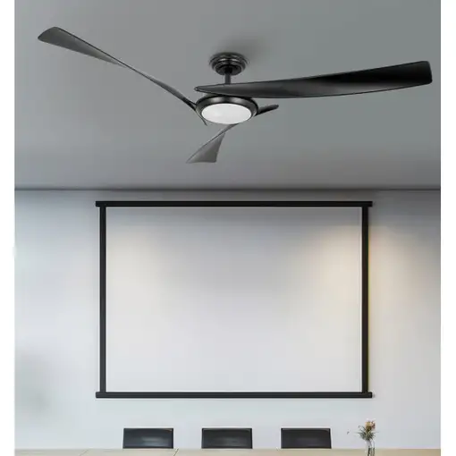 Ventilador DC Tarento negro 132cm, LED, 3 aspas, 6 velocidades