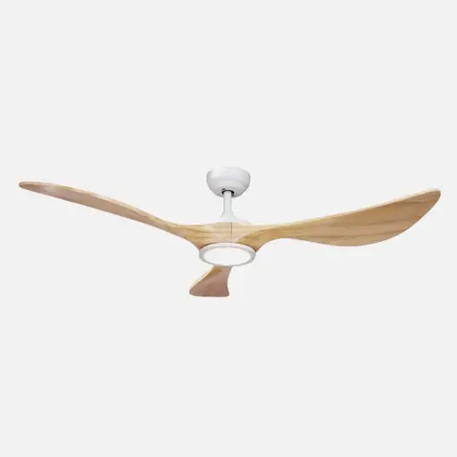 Ventilador DC Viana blanco/haya 132cm LED 3 aspas y 6 velocidades