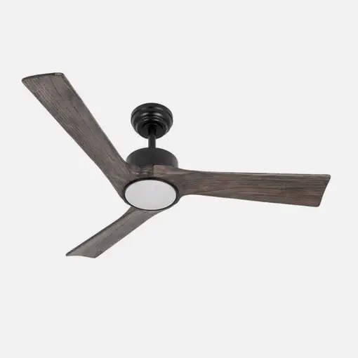 Ventilador DC Orinoco negro/roble 107cm, LED, 3 aspas, 6 velocidades