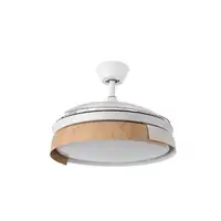 Ventilador DC PROVENZA 72W blanco/haya con LED y aspas plegables