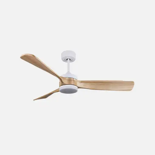 Ventilador DC Oriente blanco/haya 132cm LED 3 aspas y 6 velocidades