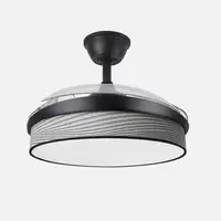 Ventilador DC Moda negro/surco gris LED 108 cm con mando