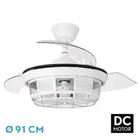 Ventilador DC TORNADO MINI blanco 3xE27 con aspas desplegables Ventilador DC TORNADO MINI blanco 3xE27 con aspas desplegables