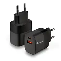 Cargador GAN de pared ultrarápido de 45W con 2 puertos: 1 USB-C 1 USB-A, NGS