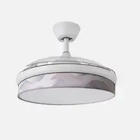 Ventilador DC Moda blanco/ola gris LED 91 cm con mando y memoria