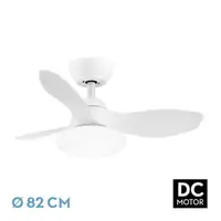 Ventilador DC Paramo blanco, LED 36W, 3 aspas y mando