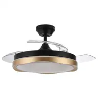 Fabrilamp Blondi ventilador de techo negro/oro led 72W aspas plegables