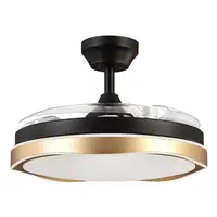 Fabrilamp Blondi ventilador de techo negro/oro led 72W aspas plegables