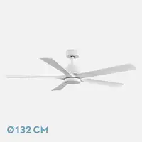 Fabrilamp Cairo ventilador de techo blanco 132 cm, 5 aspas, led, mando