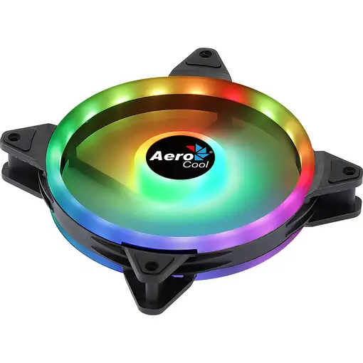 Aerocool DUO14 Ventilador PC 14cm ARGB LED Dual Ring Antivibración 6 Pines Negro