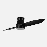 Ventilador LED negro, 2 aspas, mando, memoria y temporizador
