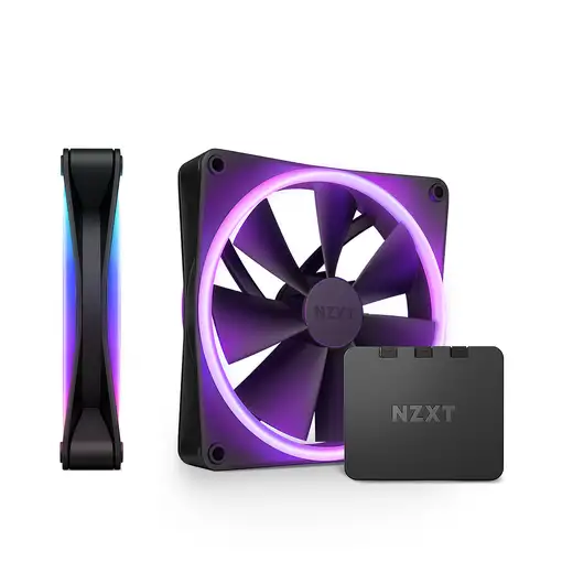 NZXT F140 RGB DUO Twin Pack Carcasa del ordenador Ventilador 14 cm Negro 2 pieza(s