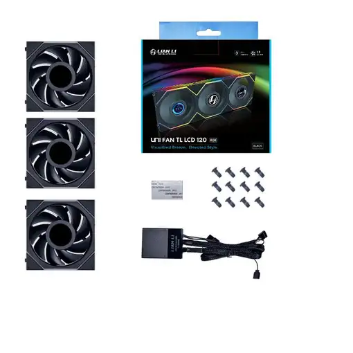 Lian Li UNI FAN TL LCD Carcasa del ordenador Ventilador 12 cm Negro