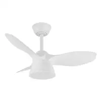 Fabrilamp Cúbico ventilador de techo blanco, 3 aspas, led 36W, mando