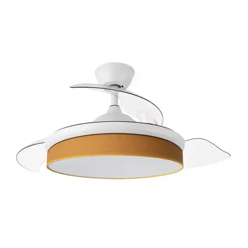 Ventilador DC Moda blanco/naranja LED 108 cm con mando