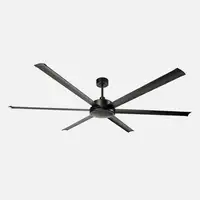 Ventilador negro sin luz, 6 aspas, mando y temporizador