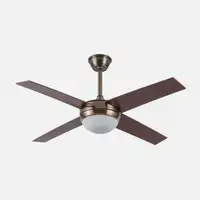 Ventilador DC Ciro cuero 4 aspas nogal E27 con temporizador