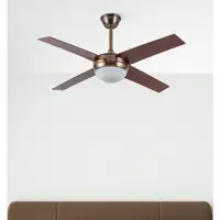 Ventilador DC Ciro cuero 4 aspas nogal E27 con temporizador