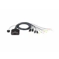 ATEN Switch KVM formato cable DisplayPort USB de 2 puertos selector remoto de puer