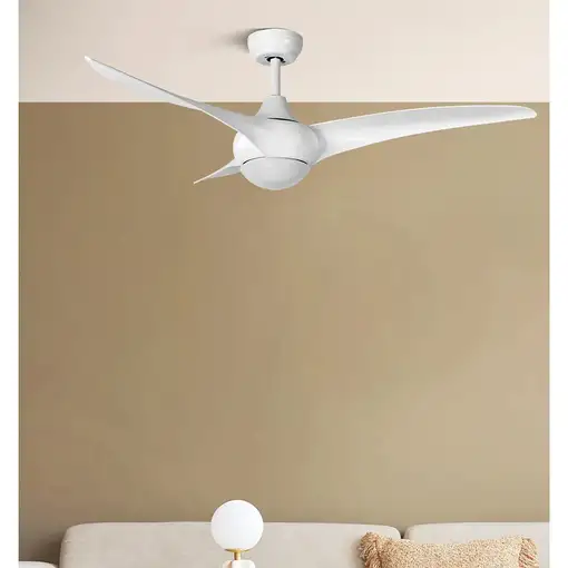 Fabrilamp Canea ventilador de techo blanco 134 cm, led, 3 aspas, 6 velocidades