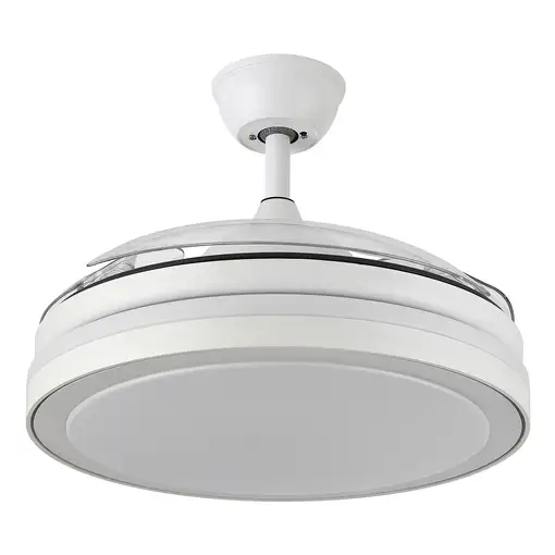 Fabrilamp Esparta Plus ventilador de techo blanco, led 72W, aspas plegables